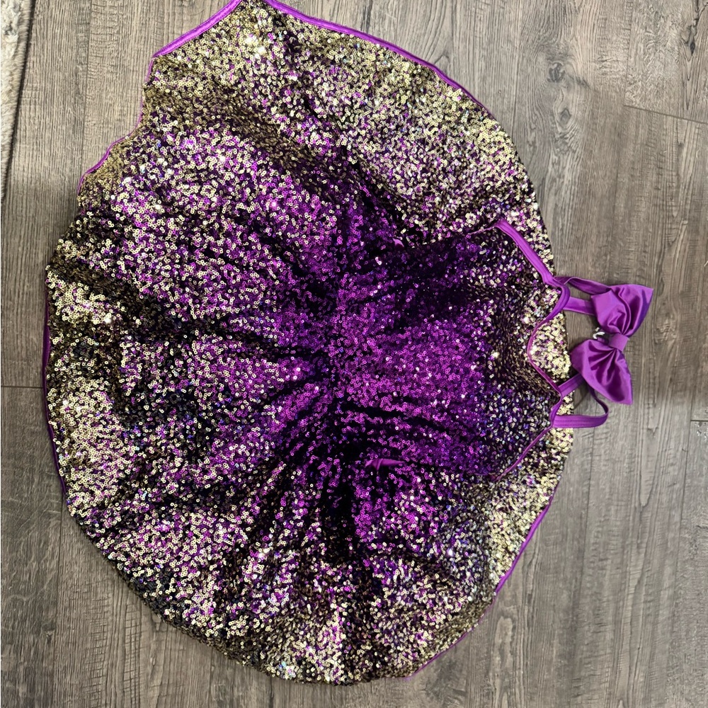 Weissman Glittering Purple and Gold Kids Dance Costume